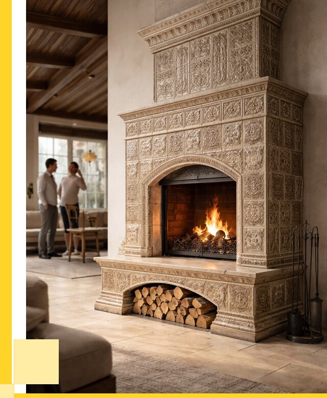 Купить изразцовый камин в Павлове от 253425 р. | ЭриданПвв