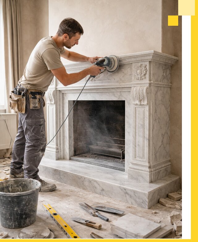 Изготовление и установка мраморных каминов в Павлове под ключ