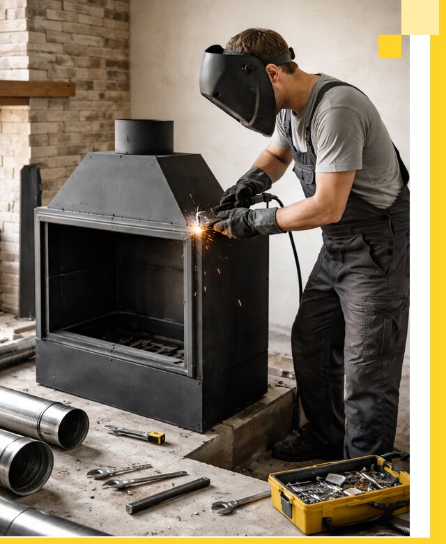 Продажа и установка металлических каминов в Павлове под ключ