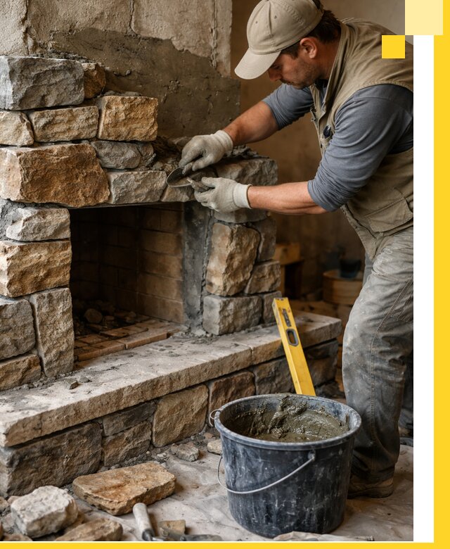 Изготовление и установка каменных каминов под ключ в Павлове