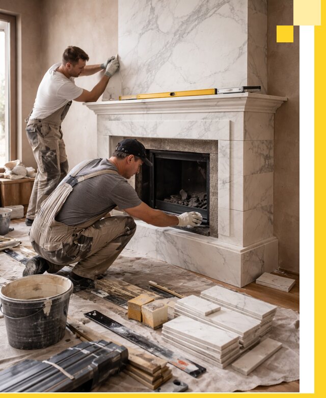 Отделка каминов в Павлове качественные облицовочные работы