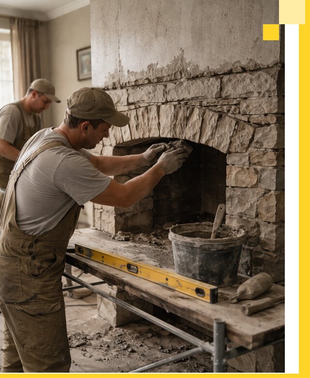 Изготовление каминов под ключ в Павлове, монтаж и отделка