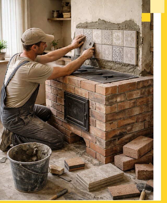 Печи с плитой на заказ монтаж гарантия и сервис в Павлове