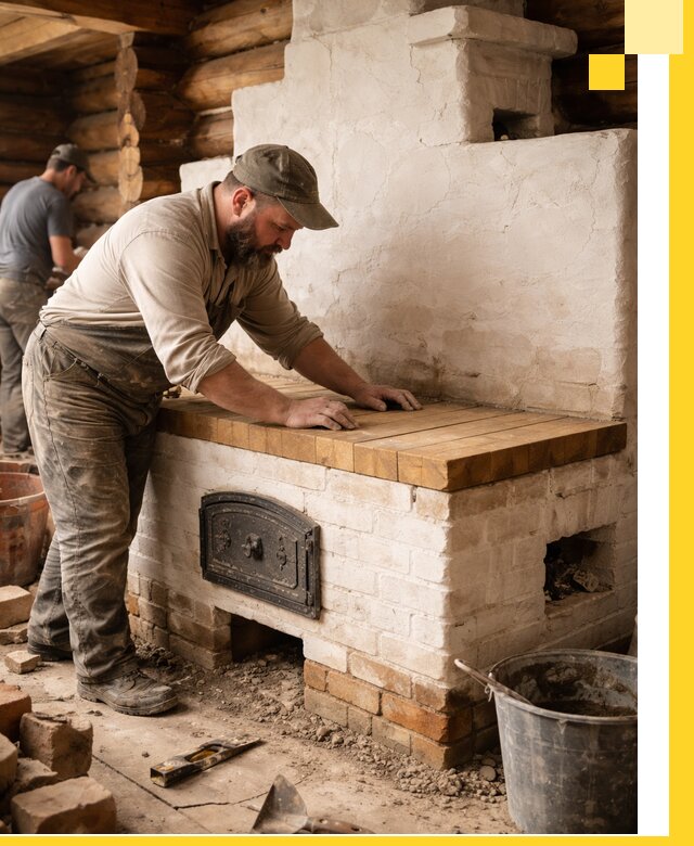 Проектирование и установка русской печи с лежанкой в Павлове