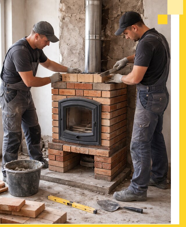 Монтаж печи камина под ключ в Павлове с гарантией и пусконаладкой