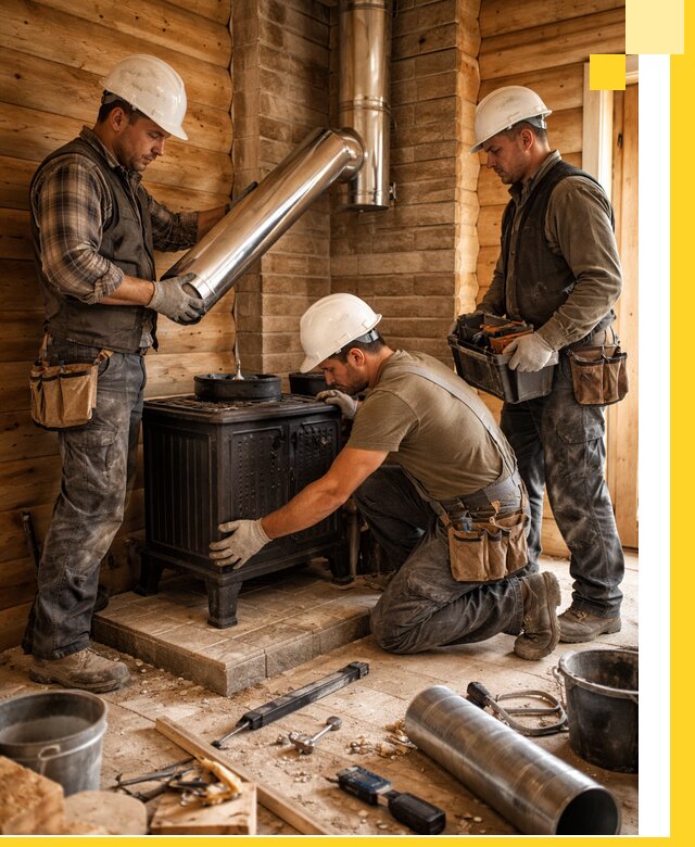 Профессиональный монтаж банных печей и дымоходов в Павлове