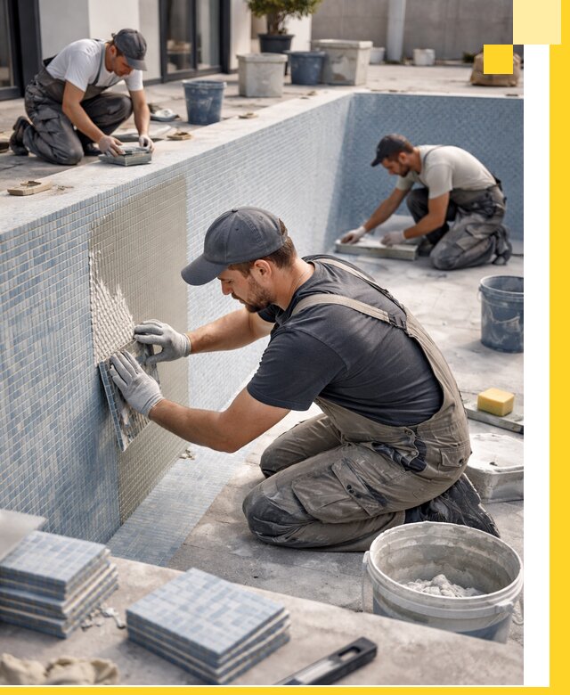 Облицовка бассейнов в Павлове плитка мозаика гидроизоляция