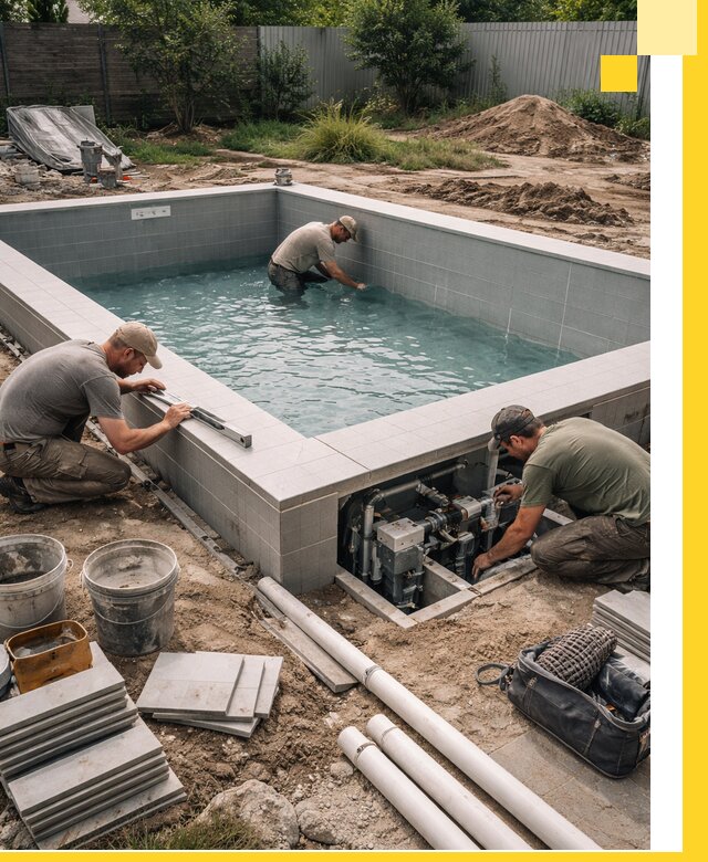 Строительство и монтаж бассейнов для дачи под ключ в Павлове