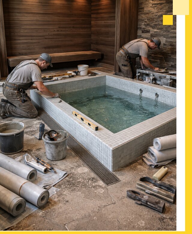 Установка и строительство бассейнов для сауны в Павлове