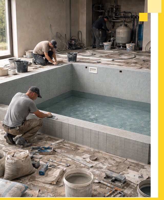 Строительство и монтаж бассейнов в помещении в Павлове