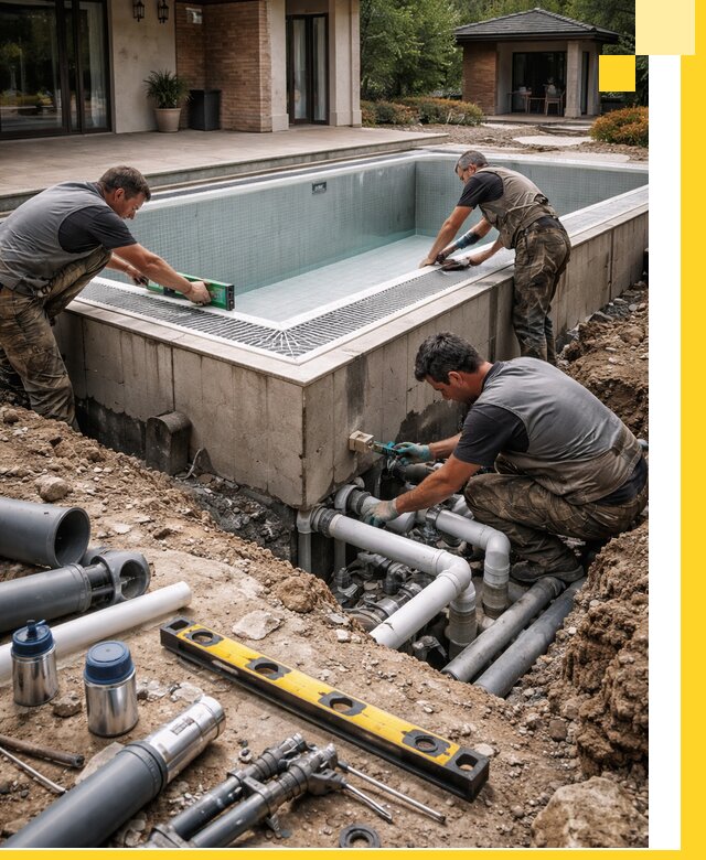 Строительство переливных бассейнов в Павлове под ключ