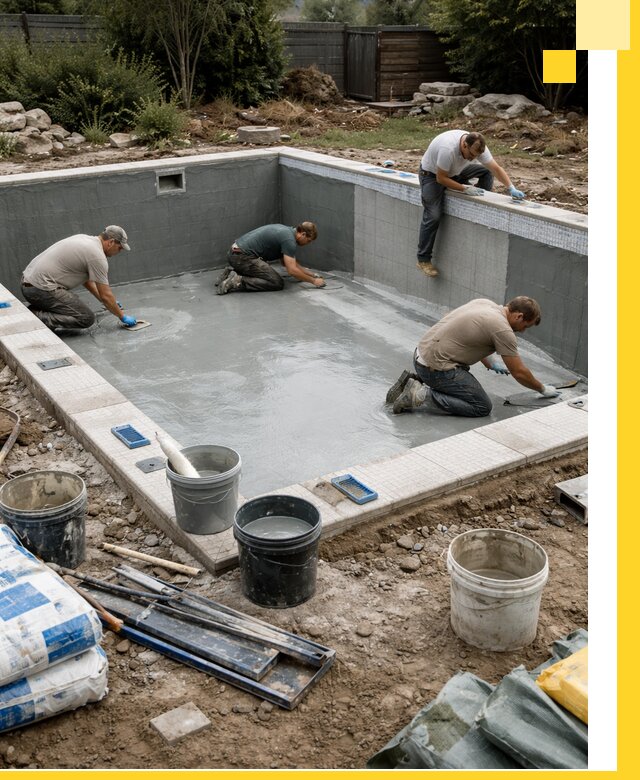 Изготовление и монтаж чаши бассейна под ключ в Павлове