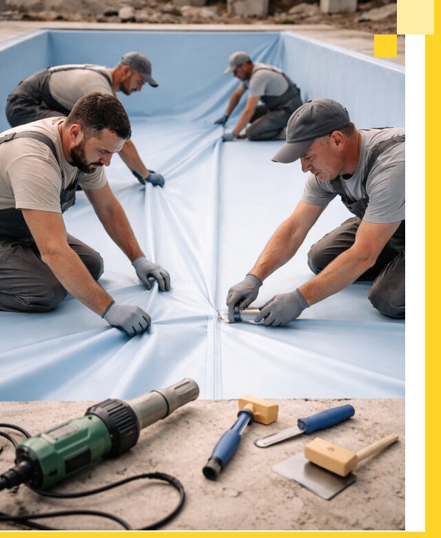 ПВХ пленка для бассейнов с монтажом и гарантией в Павлове