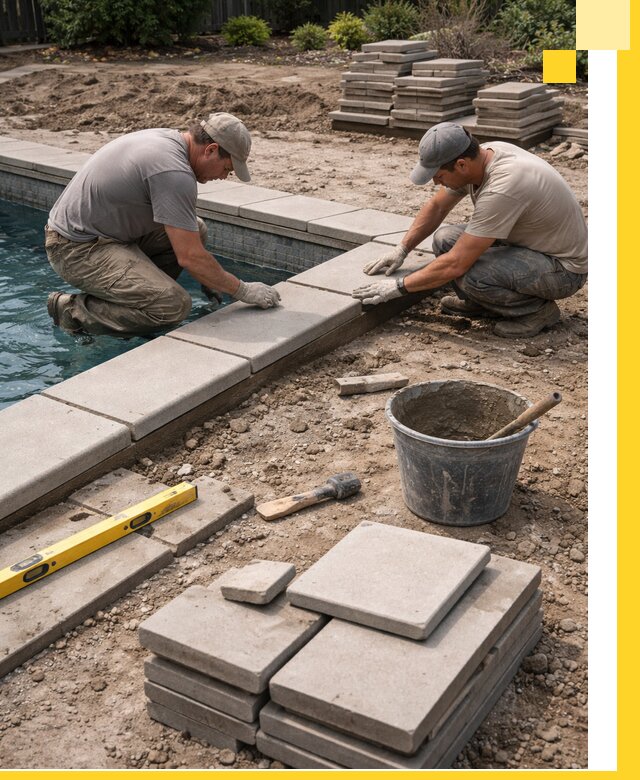 Установка и изготовление копингового камня для бассейнов в Павлове