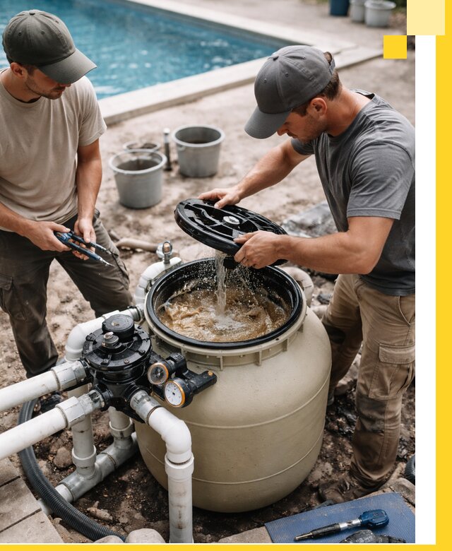 Установка и обслуживание песочных фильтров для бассейнов в Павлове