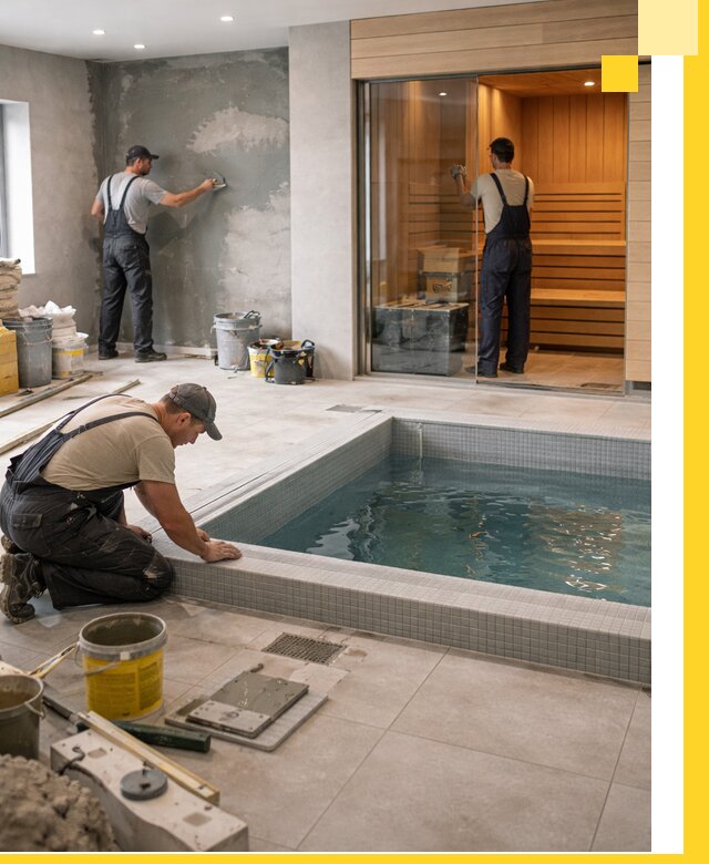 Проектирование и строительство сауны с бассейном в Павлове