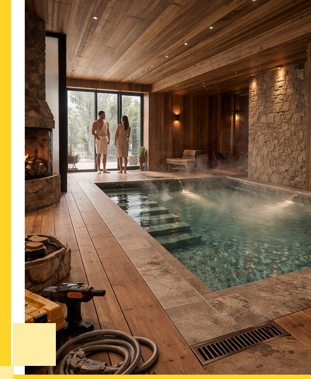 Проекты бань с бассейном под ключ в Павлове от 76028 р., ЭриданПвв