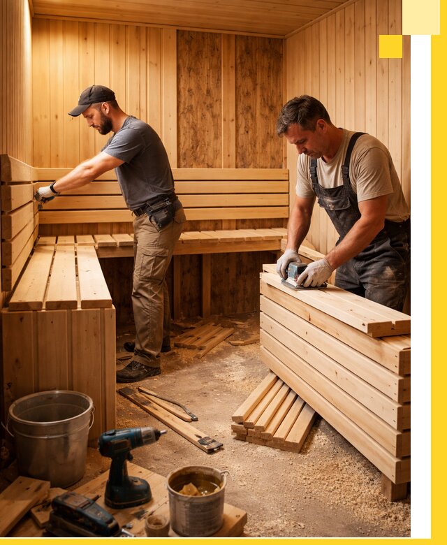Профессиональный комплексный ремонт саун под ключ в Павлове