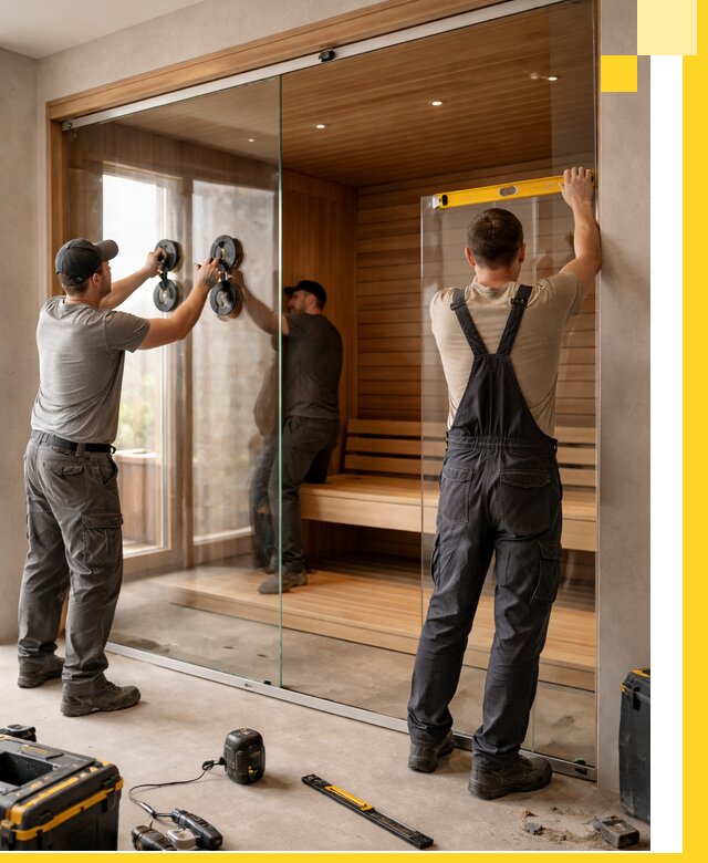 Производство и монтаж стеклянных саун под ключ в Павлове