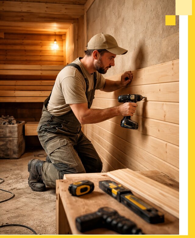 Профессиональная внутренняя отделка бани в Павлове под ключ