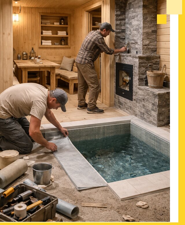 Строительство бань с комнатой отдыха под ключ в Павлове