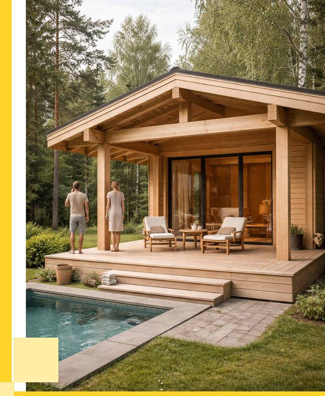 Бани с террасой под ключ в Павлове от 608220 р. | ЭриданПвв