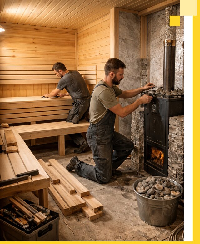 Дизайн и строительство интерьеров бань под ключ в Павлове