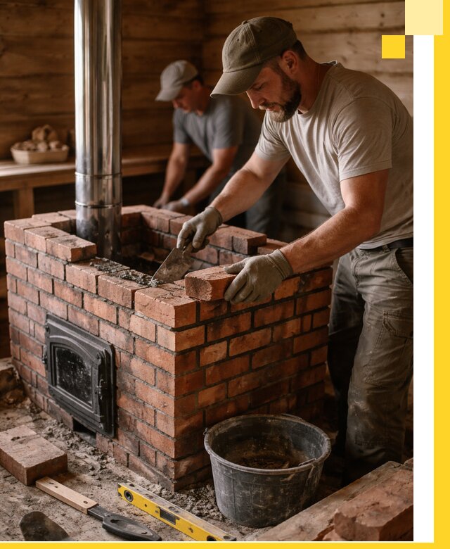 Кирпичные печи для бани под ключ в Павлове, проект и монтаж