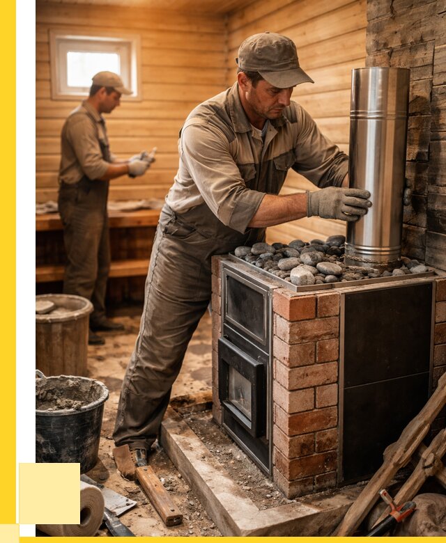 Монтаж печи в бане под ключ в Павлове от 20274 р. | ЭриданПвв