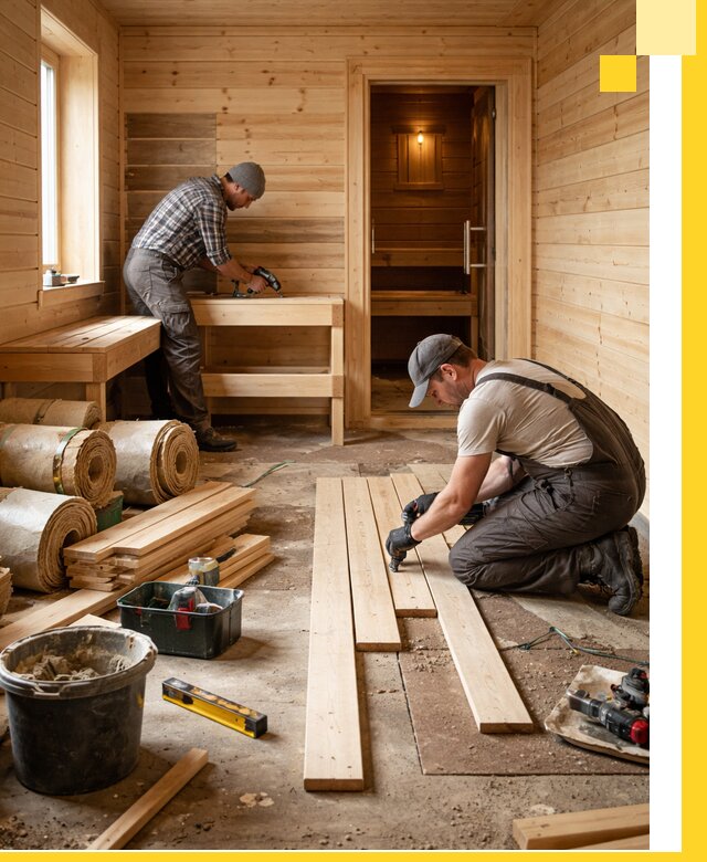 Индивидуальный проект бани с комнатой отдыха под ключ в Павлове