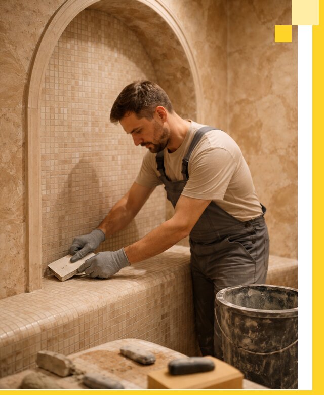 Профессиональная отделка хамамов с мозаикой под ключ в Павлове